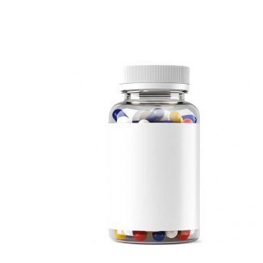 Beyaz arka planda izole edilmiş haplar