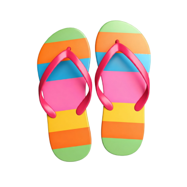 Şeffaf arkaplanı olan bir yaz terliği. Plaj tasarımları ve grafik projeleri için mükemmel..