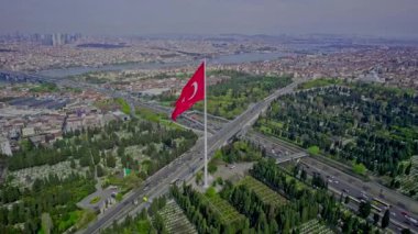 İstanbul şehrinin hava manzarası, hindi