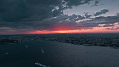 İstanbul şehrinin hava manzarası, hindi