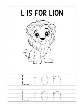 Sevimli bir çizgi film aslanı, 