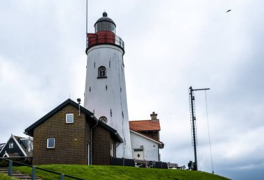 Hollanda manzarası, tarihi balıkçı köyü Urk, Deniz feneri