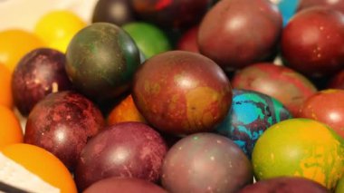 Çoklu Renkli Paskalya Yumurtaları videosu. Yüksek kalite 4k görüntü