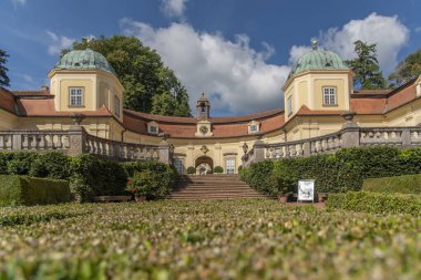Buchlovice Kalesi, Çek Cumhuriyeti. Barok tarzında inşa antik miras dış. Güney Moravya bölgesinde ünlü turist yeri