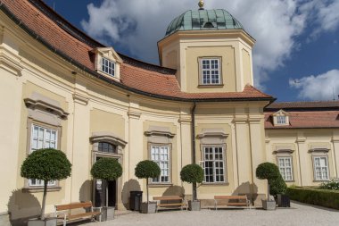 Buchlovice Kalesi, Çek Cumhuriyeti. Barok tarzında inşa antik miras dış. Güney Moravya bölgesinde ünlü turist yeri