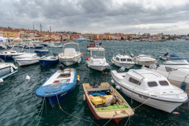 Rovinj eski şehir, Istria bölge, Hırvatistan, Europe ile güzel şafak