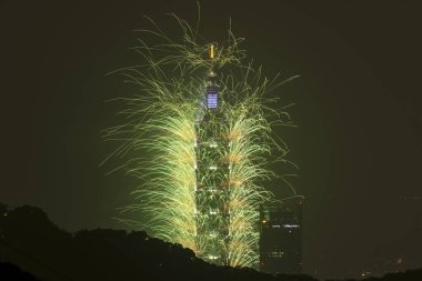 New Years Eve 2023 fireworks view from Taipei 101