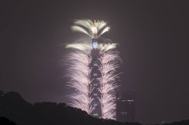 New Years Eve 2023 fireworks view from Taipei 101