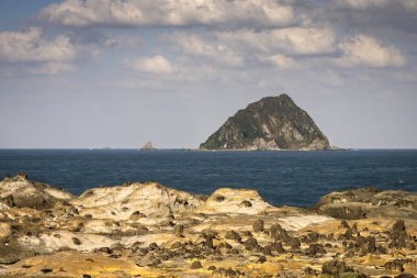 Tayvan 'ın güzel doğu kıyıları, Keelung, kaya oluşumu.