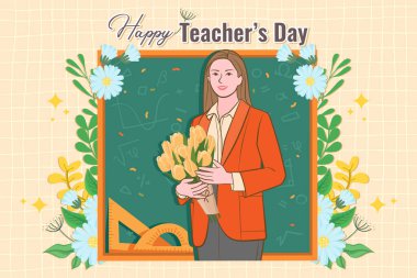 Dünya Öğretmenler Günü için düz arkaplan.