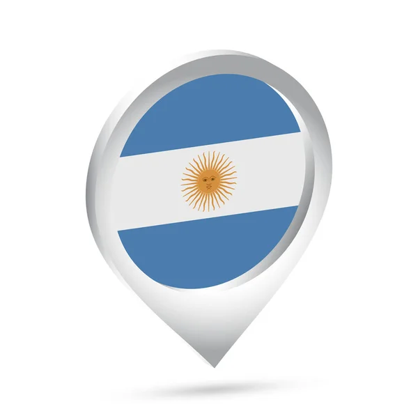Argentyna Flaga Pin Ikona Ilustracja Wektora — Wektor stockowy