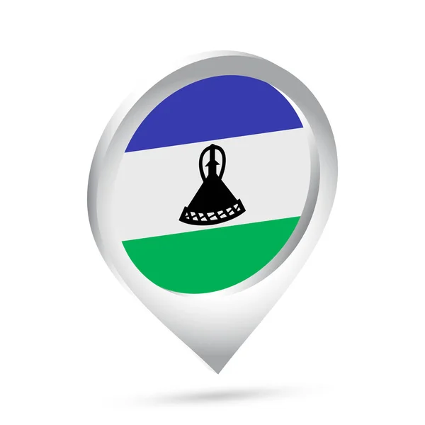 Lesotho Bandera Pin Icono Ilustración Vectorial — Vector de stock