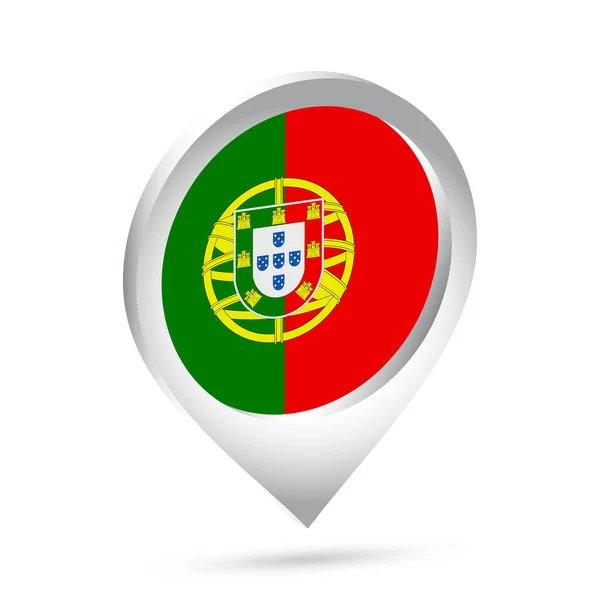 Portugal Bandeira Pino Ícone Ilustração Vetorial — Vetor de Stock