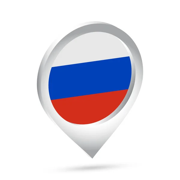 Rusland Vlag Pin Pictogram Vectorillustratie — Stockvector