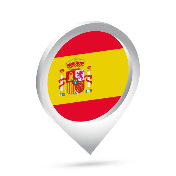 Ισπανία Σημαία Pin Εικονίδιο Εικονογράφηση Διανύσματος — Διανυσματικό Αρχείο