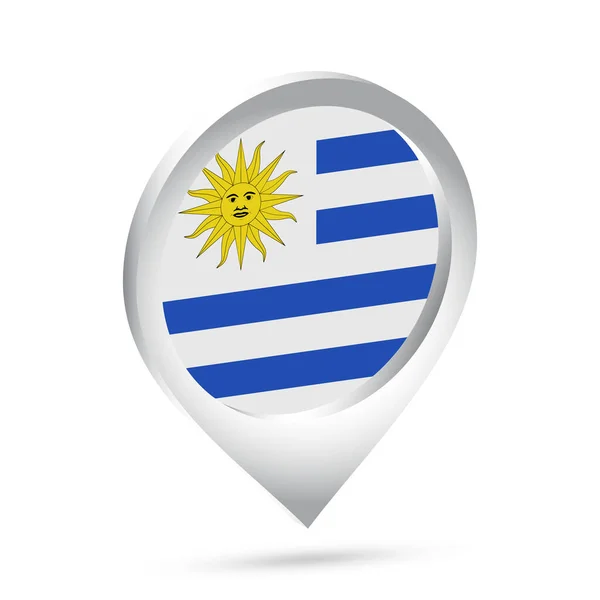 Bandera Uruguay Pin Icono Ilustración Vectorial — Vector de stock