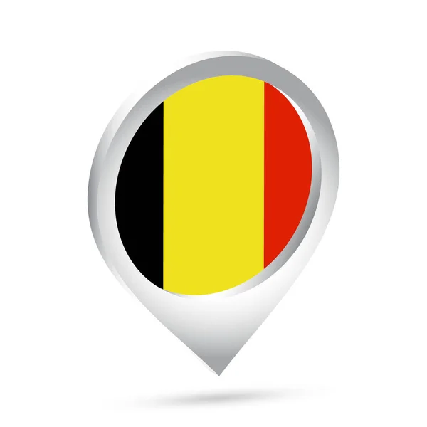 Belgie Vlajka Pin Ikona Vektorová Ilustrace — Stockový vektor