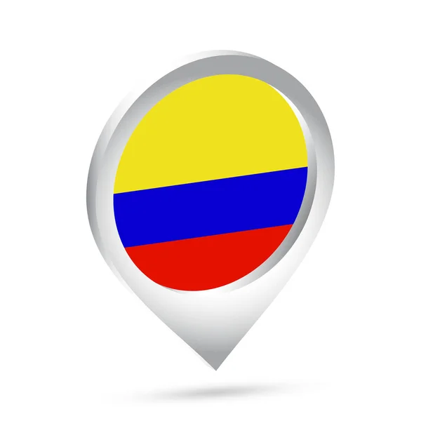 Σημαία Κολομβίας Pin Εικονίδιο Εικονογράφηση Διανύσματος — Διανυσματικό Αρχείο