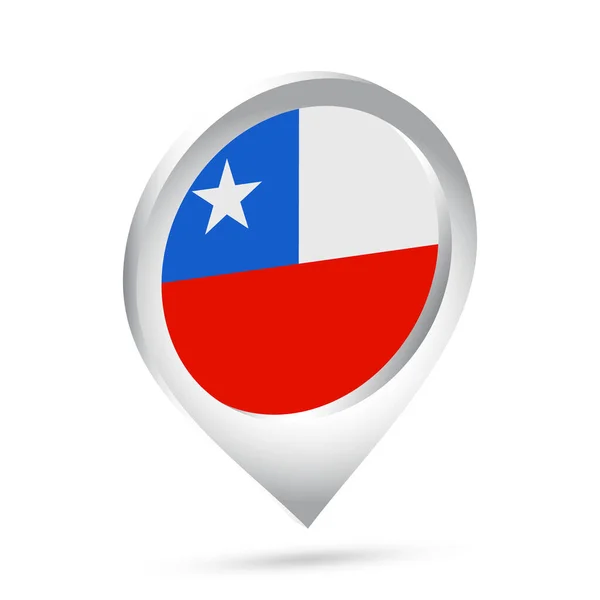 Chile Flag Pin Icon Vector Illustration — Stock Vector