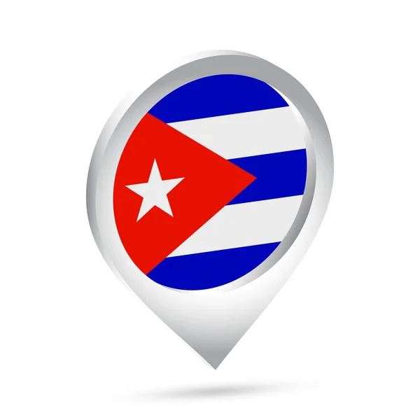 Cuba Drapeau Icône Broche Illustration Vectorielle — Image vectorielle