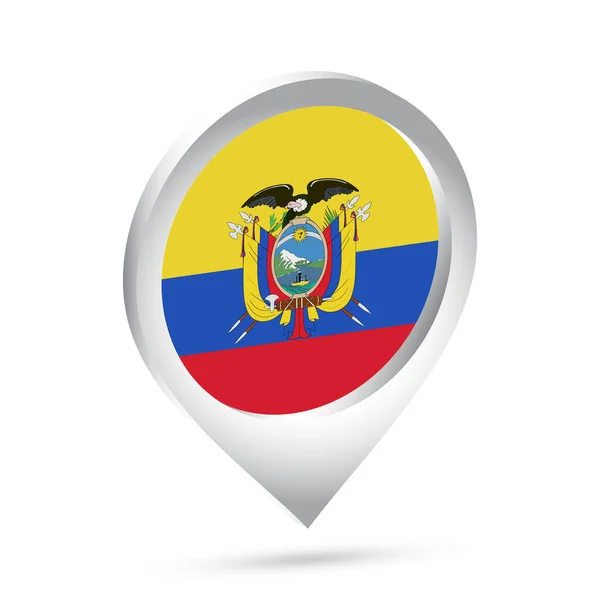Σημαία Του Ισημερινού Pin Εικονίδιο Εικονογράφηση Διανύσματος — Διανυσματικό Αρχείο