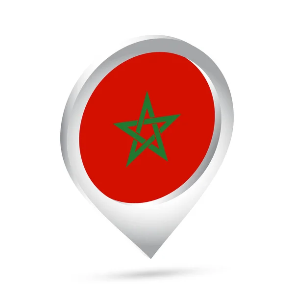 Morocco Flag Pin Icon Vector Illustration — Stock Vector