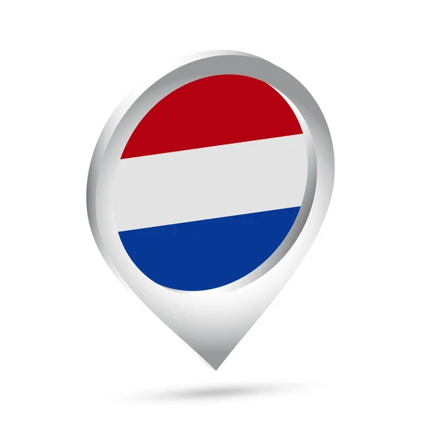 Nizozemská Vlajka Pin Ikona Vektorová Ilustrace — Stockový vektor