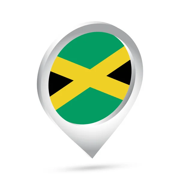 Трехмерный Значок Флага Ямайки Векторная Иллюстрация — стоковый вектор