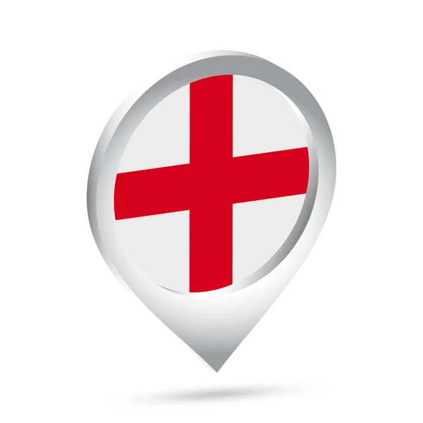Bandera Inglaterra Pin Icono Ilustración Vectorial — Vector de stock