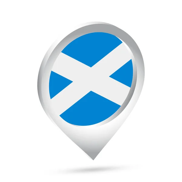 Bandera Escocia Pin Icono Ilustración Vectorial — Vector de stock
