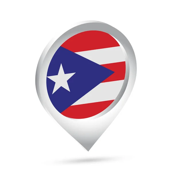Ícone Pino Bandeira Porto Rico Ilustração Vetorial —  Vetores de Stock