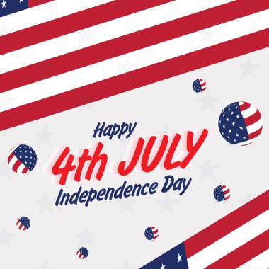 4 Temmuz kutlu olsun. 4 Temmuz Bağımsızlık Günü ABD. Bağımsızlık Günü indirimli internet afişi. Bağımsızlık Günü ABD sosyal medya tanıtım şablonu. tebrik kartı, pankart, ABD bayrağı