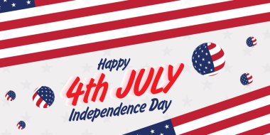 4 Temmuz kutlu olsun. 4 Temmuz Bağımsızlık Günü ABD. Bağımsızlık Günü indirimli internet afişi. Bağımsızlık Günü ABD sosyal medya tanıtım şablonu. tebrik kartı, pankart, ABD bayrağı