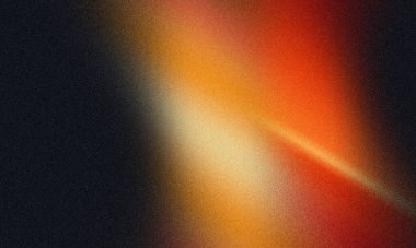 Soyut renk gradyan film tahıl dokusu arka plan, web afişi ve sıcak satış için eğimli doku, siyah üzerine bulanık turuncu mavi gri beyaz formlar, gürültü dokusu etkisi sıcak ton