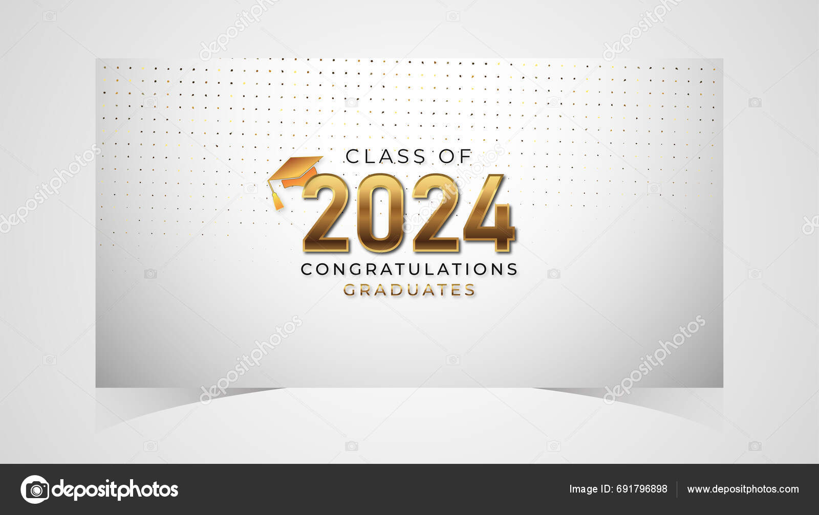 Class 2024 Congratulations Graduates Academic Cap Diploma Graduation