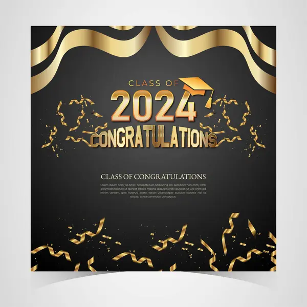 Class 2024 Congratulations Graduates Academic Cap Diploma Graduation