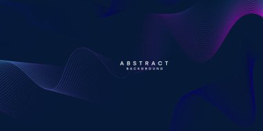 Soyut Dalga Çizgisi Parçacık Teknolojisi Arkaplanı. Parlayan dalga çizgileri arka planda. Parlayan daireler çizgisi olan modern gradyan. Broşür, kapak, poster, afiş, web sitesi, başlık