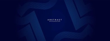 Soyut Koyu Mavi Dalga çemberleri Teknoloji Arkaplanı 'nı çiziyor. Broşür, kapak, poster, afiş, web sitesi, başlık için parlak çizgileri, parlak geometrik şekli ve köşegenli koyu mavi gradyan