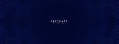 Soyut Koyu Deniz Kuvvetleri Mavi Dalga çemberleri Teknoloji Arkaplanı 'nı çiziyor. Broşür, kapak, poster, pankart, web sitesi, başlık için parlak geometrik şekilli ve köşegen çizgileri olan modern gradyan