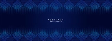 Soyut Koyu Deniz Kuvvetleri Mavi Dalga çemberleri Teknoloji Arkaplanı 'nı çiziyor. Broşür, kapak, poster, pankart, web sitesi, başlık için parlak geometrik şekilli ve köşegen çizgileri olan modern gradyan