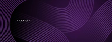 Soyut Koyu Mor ve Pembe Dalga daire çizgileri Teknoloji Arkaplanı. Broşür, kapak, poster, pankart, web sitesi, başlık için parlak geometrik şekilli ve köşegen çizgileri olan gradyan