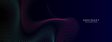 Soyut Mavi, Yeşil Gradyan Akan Nokta Dalgalanan Parçacık Parçacık Teknolojisi Arkaplanı. Dijital Gelecekçi Mor, Pembe Gradyan Noktalı Dalga. Bilim için kavram, müzik kapağı, web sitesi, başlık