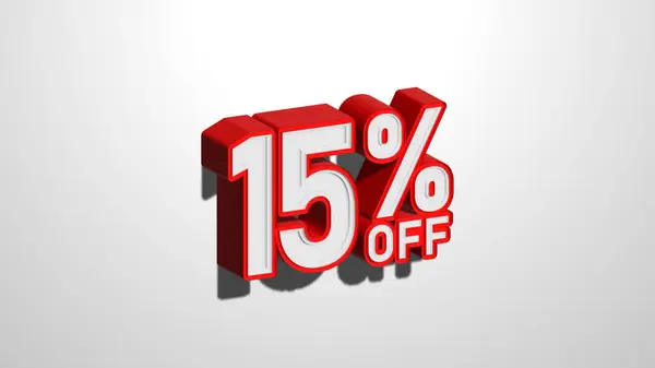 15 percent off discount promotion sale web banner. 15% percent off 3D illustration on white background