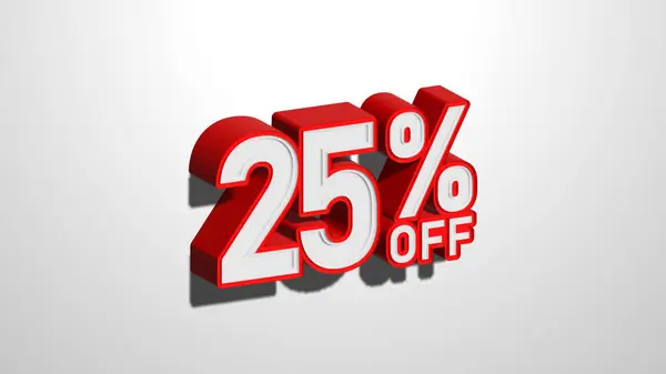 25 percent off discount promotion sale web banner. 25% percent off 3D illustration on white background