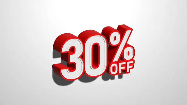 30 percent off discount promotion sale web banner. 30% percent off 3D illustration on white background
