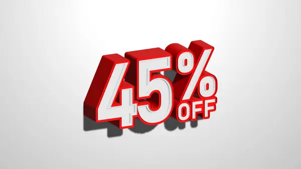 45 percent off discount promotion sale web banner. 45% percent off 3D illustration on white background