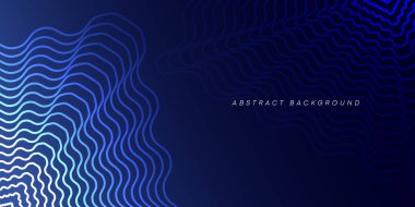 Soyut geometrik çizgiler koyu mavi parlayan arka plan. Çizgili çizgili sanat tasarımı. Köşe çizgilerinin çapraz sancağı. Modern tarz parlak mavi yuvarlak kare desenli. Pankart, sunum, web sitesi için takım elbise