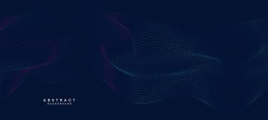 Soyut Mavi, Yeşil Gradyan Akan Nokta Dalgalanan Parçacık Parçacık Teknolojisi Arkaplanı. Dijital Gelecekçi Mor, Pembe Gradyan Noktalı Dalga. Bilim için kavram, müzik kapağı, web sitesi, başlık