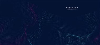 Soyut Mavi, Yeşil Gradyan Akan Nokta Dalgalanan Parçacık Parçacık Teknolojisi Arkaplanı. Dijital Gelecekçi Mor, Pembe Gradyan Noktalı Dalga. Bilim için kavram, müzik kapağı, web sitesi, başlık