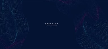 Soyut Mavi, Yeşil Gradyan Akan Nokta Dalgalanan Parçacık Parçacık Teknolojisi Arkaplanı. Dijital Gelecekçi Mor, Pembe Gradyan Noktalı Dalga. Bilim için kavram, müzik kapağı, web sitesi, başlık